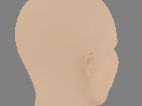 Mana Ashida Head - No Hair - Low poly head for game 3D Model