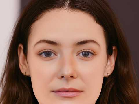 Maria Ehrich Head - No Hair - Low poly head for game 3D Model
