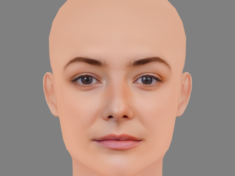 Testa di Maria Ehrich - Senza capelli - Testa in poliestere bassa per il gioco Modello 3D