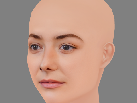 Testa di Maria Ehrich - Senza capelli - Testa in poliestere bassa per il gioco Modello 3D