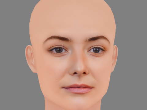 Testa di Maria Ehrich - Senza capelli - Testa in poliestere bassa per il gioco Modello 3D