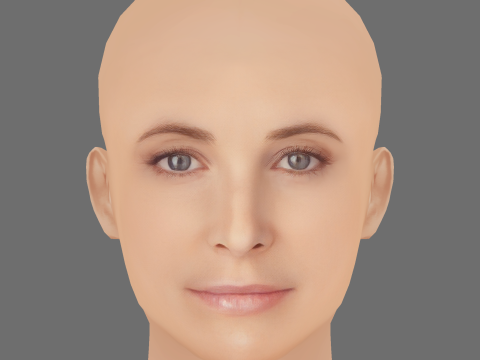 Maria Joao Bastos Head - No Hair - Low poly head for game 3D Modell