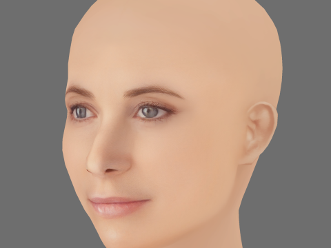 Maria Joao Bastos Head - No Hair - Low poly head for game 3D Modell