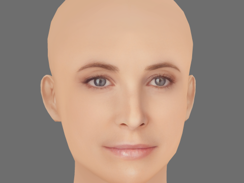 Maria Joao Bastos Head - No Hair - Low poly head for game 3D Modell