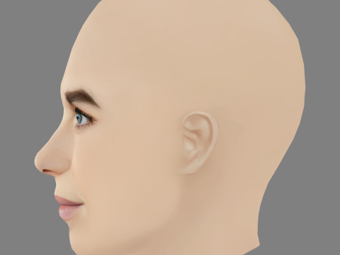 Marie Bach Hansen Head - No Hair - Low poly head for game 3D 模型