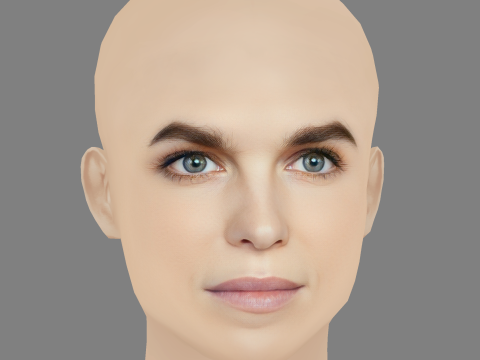 Marie Bach Hansen Head - No Hair - Low poly head for game 3D 模型