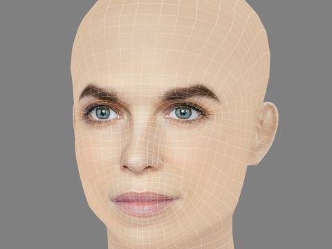 Marie Bach Hansen Head - No Hair - Low poly head for game 3D 模型