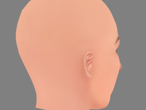 Matilde Reymao Head - No Hair - Low poly head for game Modello 3D
