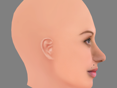 Matilde Reymao Head - No Hair - Low poly head for game Modello 3D