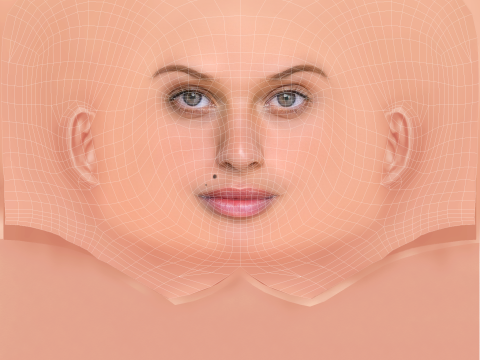 Matilde Reymao Head - No Hair - Low poly head for game Modello 3D