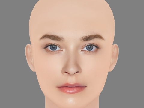 Milena Tscharntke Head - No Hair - Low poly head for game Modèle 3D