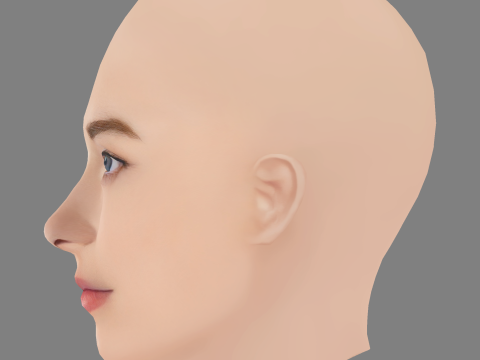 Milena Tscharntke Head - No Hair - Low poly head for game Modèle 3D