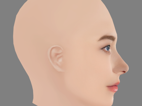 Milena Tscharntke Head - No Hair - Low poly head for game Modèle 3D