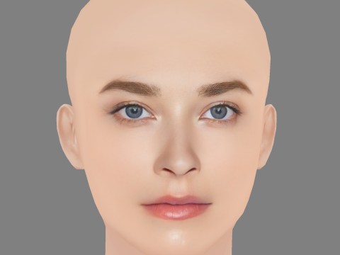 Milena Tscharntke Head - No Hair - Low poly head for game Modèle 3D