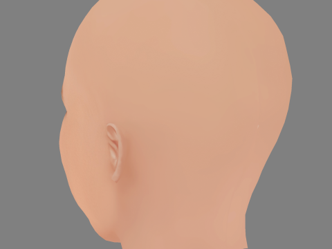 Moa Gammel Head - No Hair - Low poly head for game Model 3D