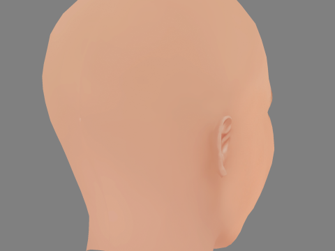 Moa Gammel Head - No Hair - Low poly head for game Model 3D