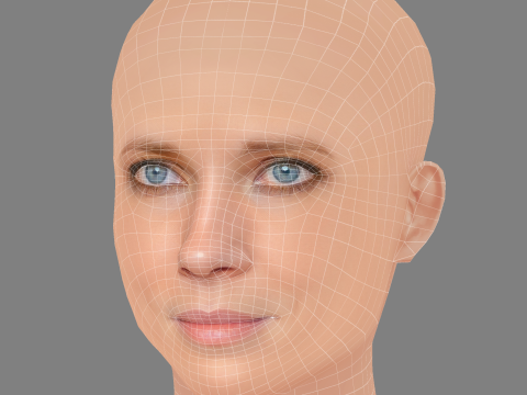 Moa Gammel Head - No Hair - Low poly head for game Model 3D