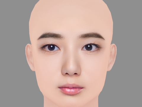 Moemi Katayama Head - No Hair - Low poly head for game 3D Model