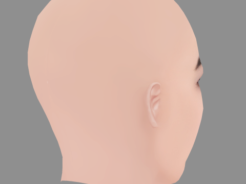 Moemi Katayama Head - No Hair - Low poly head for game 3D Model