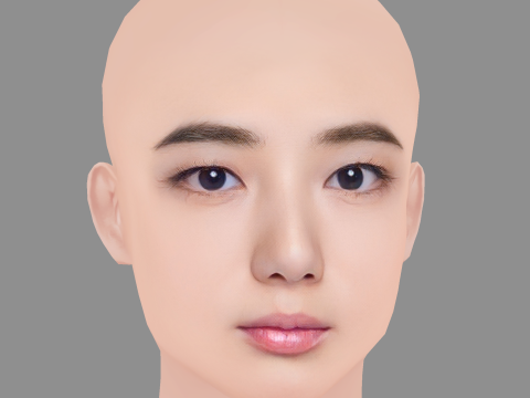 Moemi Katayama Head - No Hair - Low poly head for game 3D Model