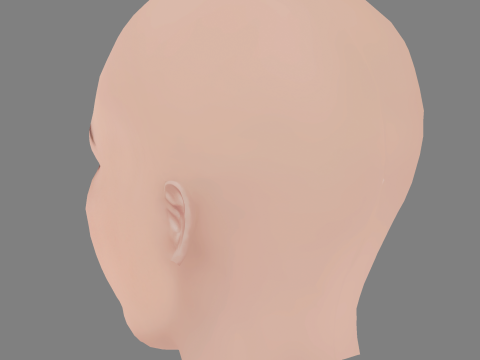 Nagano Mei Head - No Hair - Low poly head for game 3D 模型