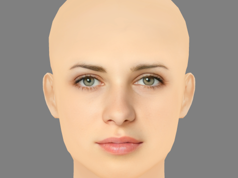 Nora Tschirner Head - No Hair - Low poly head for game Modello 3D