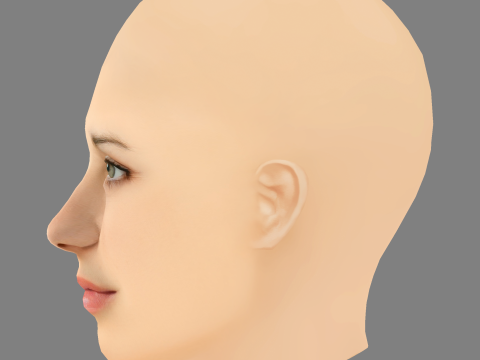 Nora Tschirner Head - No Hair - Low poly head for game Modello 3D