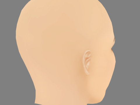 Nora Tschirner Head - No Hair - Low poly head for game Modello 3D