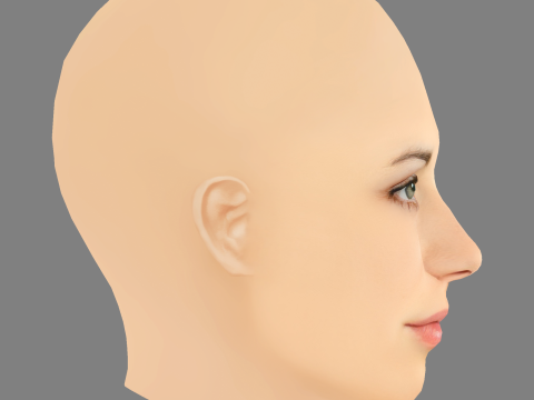 Nora Tschirner Head - No Hair - Low poly head for game Modello 3D