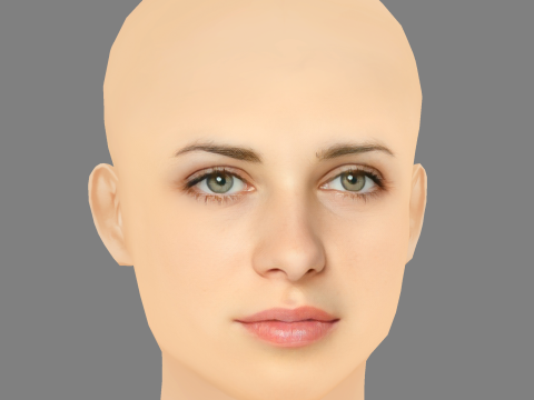 Nora Tschirner Head - No Hair - Low poly head for game Modello 3D