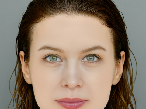 Paula Beer Head - No Hair - Low poly head for game 3Dモデル