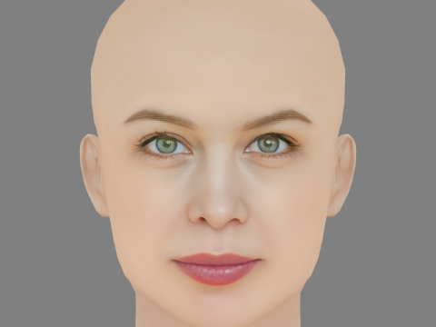 Paula Beer Head - No Hair - Low poly head for game 3D Модель