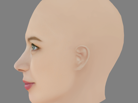 Paula Beer Head - No Hair - Low poly head for game 3D Модель