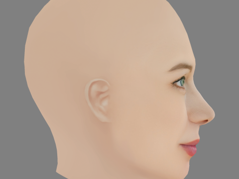 Paula Beer Head - No Hair - Low poly head for game 3D Модель