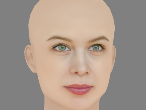 Paula Beer Head - No Hair - Low poly head for game 3D Модель