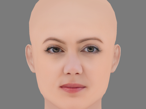 Sanna Sundqvist Head - No Hair - Low poly head for game Model 3D