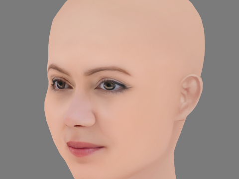 Sanna Sundqvist Head - No Hair - Low poly head for game Model 3D