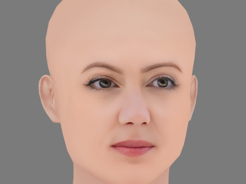 Sanna Sundqvist Head - No Hair - Low poly head for game Model 3D