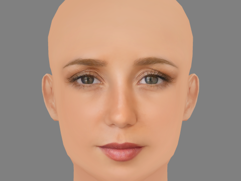 Sofia Arruda Head - No Hair - Low poly head for game Modello 3D