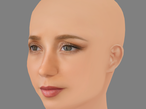 Sofia Arruda Head - No Hair - Low poly head for game Modello 3D