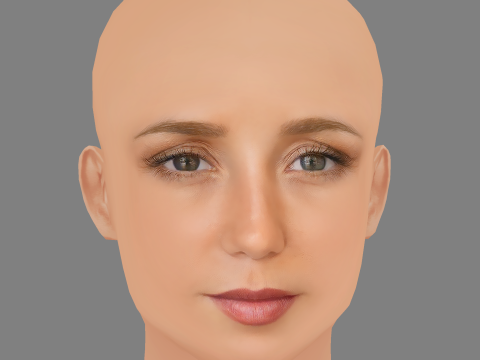 Sofia Arruda Head - No Hair - Low poly head for game Modello 3D