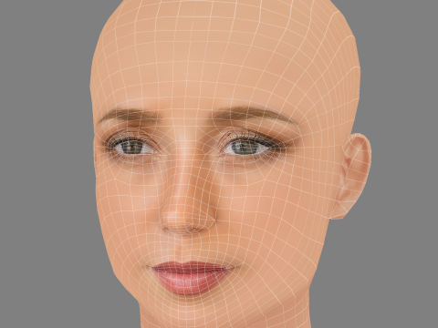 Sofia Arruda Head - No Hair - Low poly head for game Modello 3D