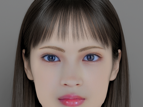 Suzu Hirose Head - No Hair - Low poly head for game 3Dモデル