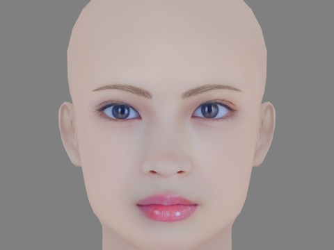 Suzu Hirose Head - No Hair - Low poly head for game 3Dモデル