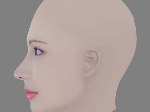 Suzu Hirose Head - No Hair - Low poly head for game 3Dモデル