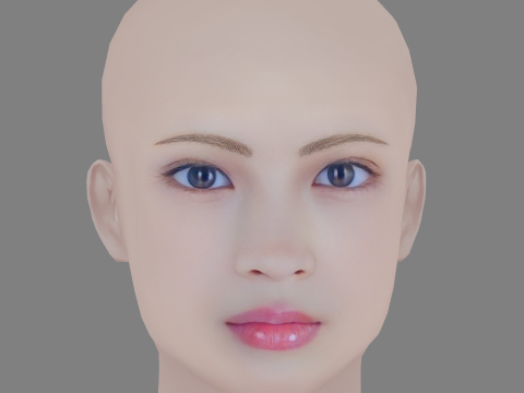 Suzu Hirose Head - No Hair - Low poly head for game 3Dモデル