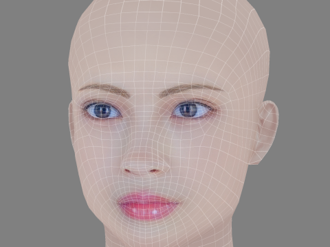Suzu Hirose Head - No Hair - Low poly head for game 3Dモデル