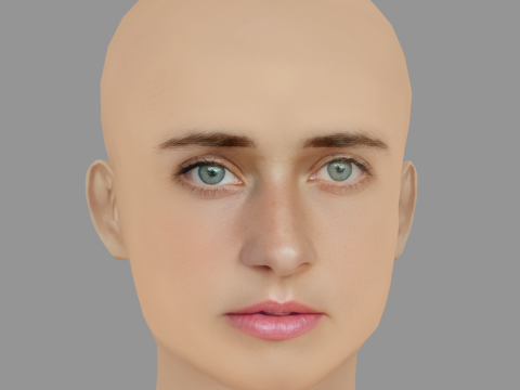 Svenja Jung Head - No Hair - Low poly head for game 3D Model