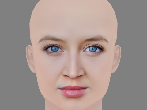Anna Maria Muhe Head - No Hair - Low poly head for game 3D 模型