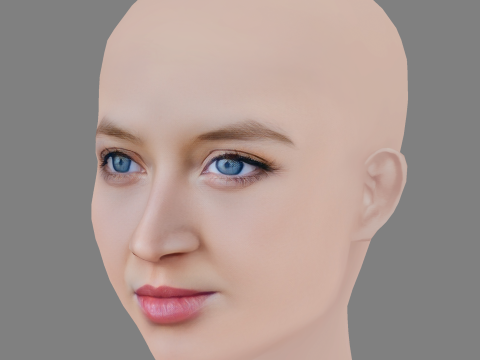 Anna Maria Muhe Head - No Hair - Low poly head for game 3D 模型